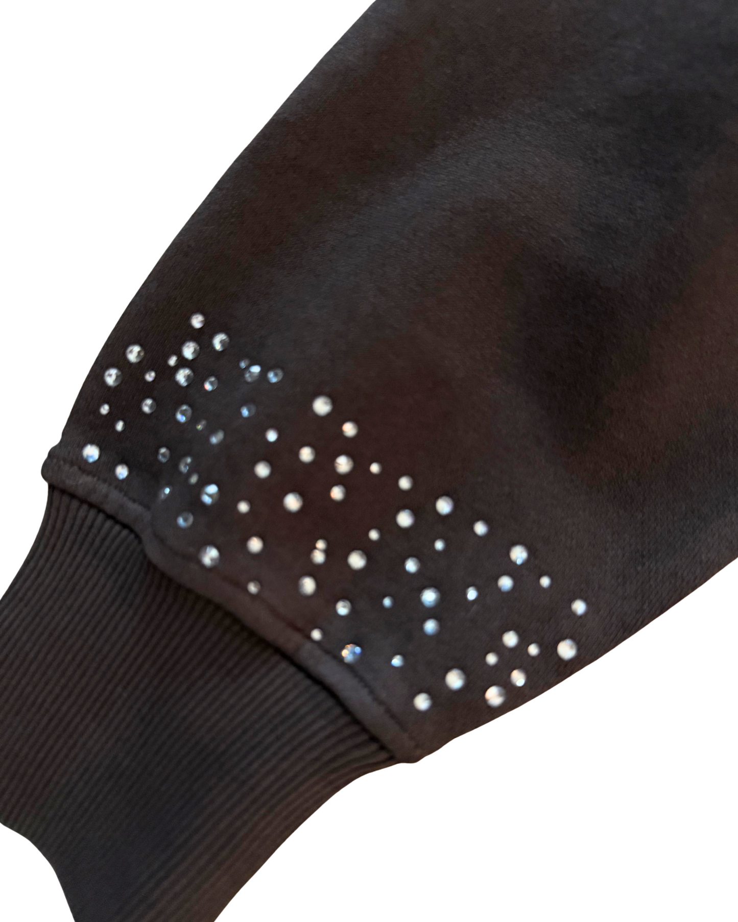 Brown Studded Zip-Up Hoodie